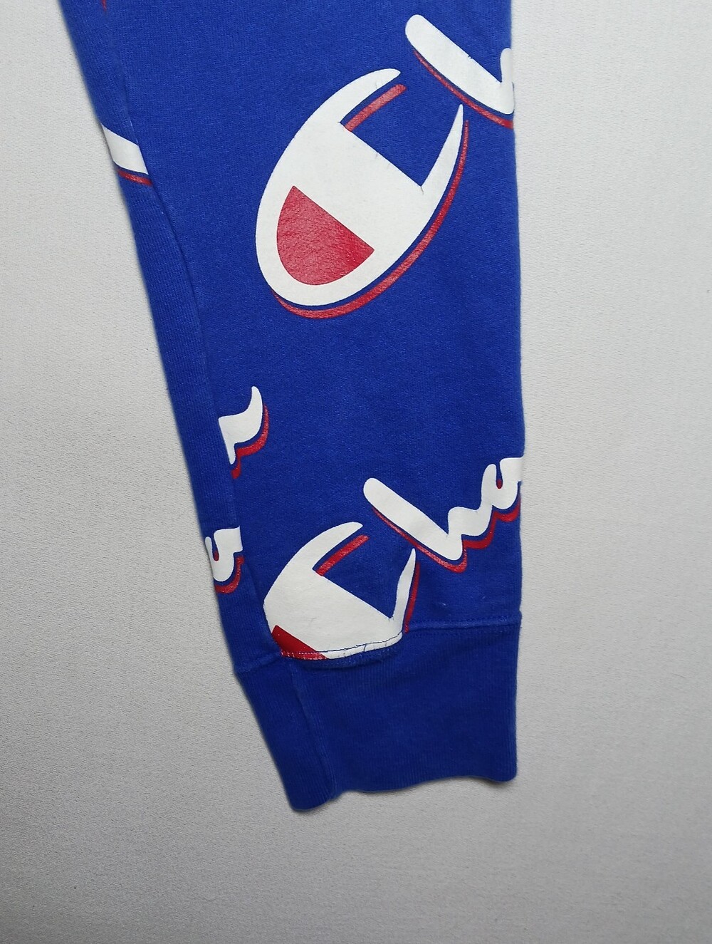 Vintage Champion Mens Reverse Weave Joggers Medium Blue Dropshadow Print P3700 - Picture 5 of 13